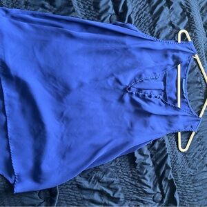Elegant Blue Sleeveless Blouse